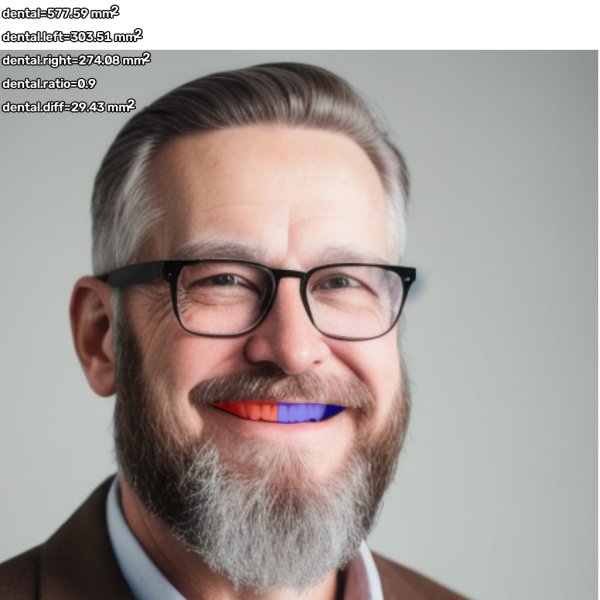 Dental display drawn on a smiling sample face